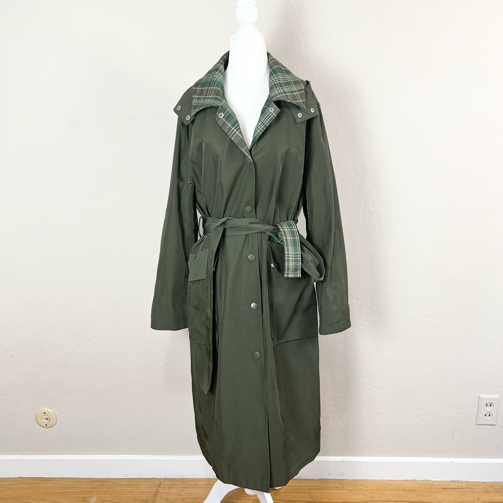 Avec Les Filles Green Trench Coat